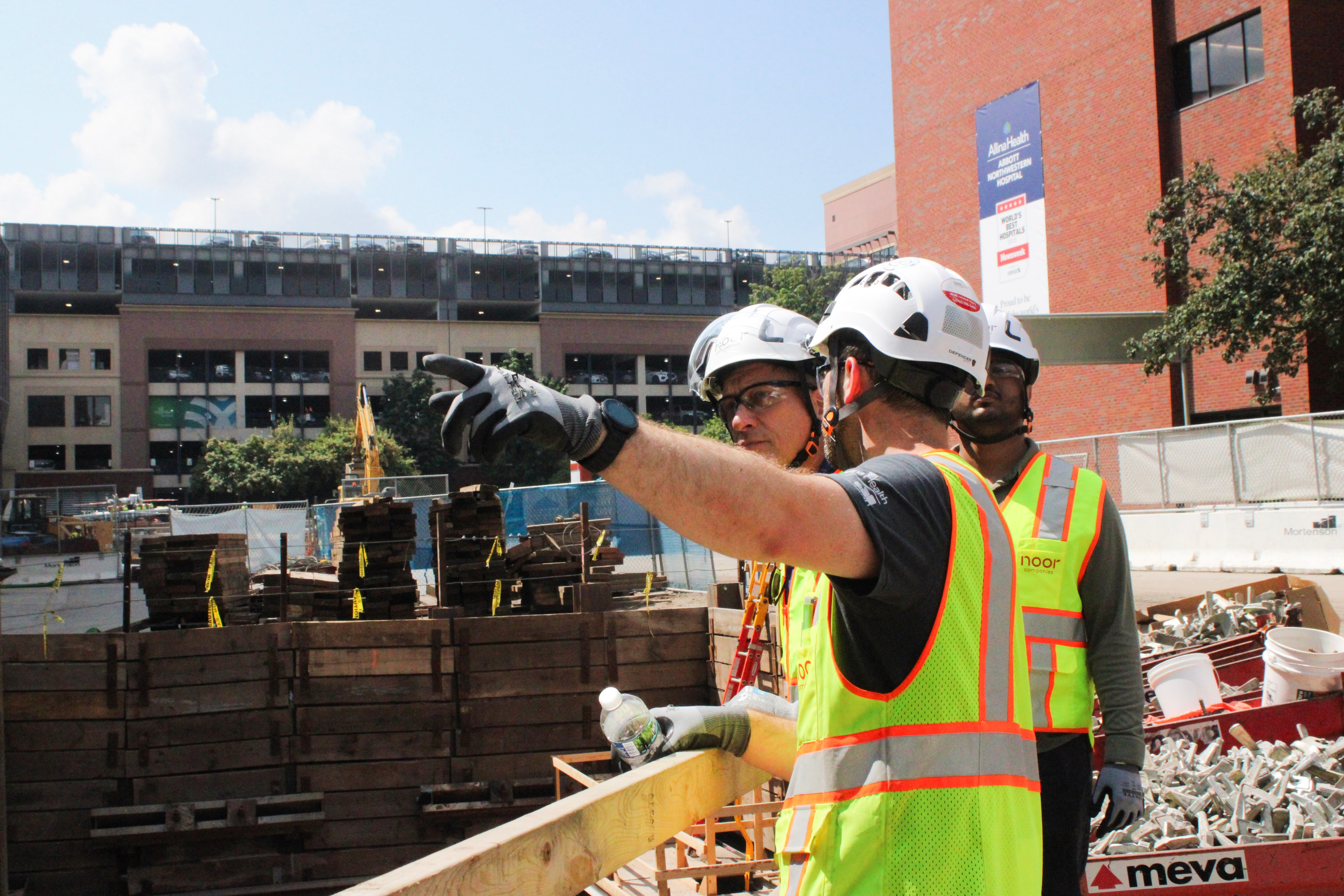 Noor Companies construction team on site at Abbott Northwestern Hospital
